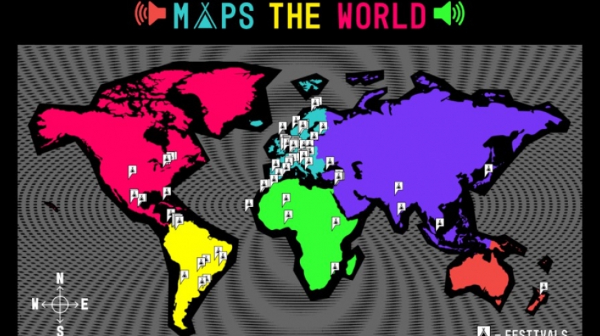 Pieza Gráfica Maps The World