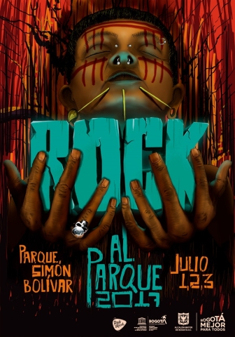 Parte de Pieza Gráfica de afiche de Rock al Parque 2017